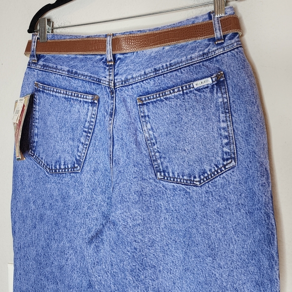 NWT Vintage Bill Blass Tapered Pleated Highrise Jeans Brown Belt VTG 90s Size 16 - Picture 13 of 16